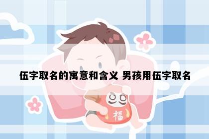 伍字取名的寓意和含义 男孩用伍字取名